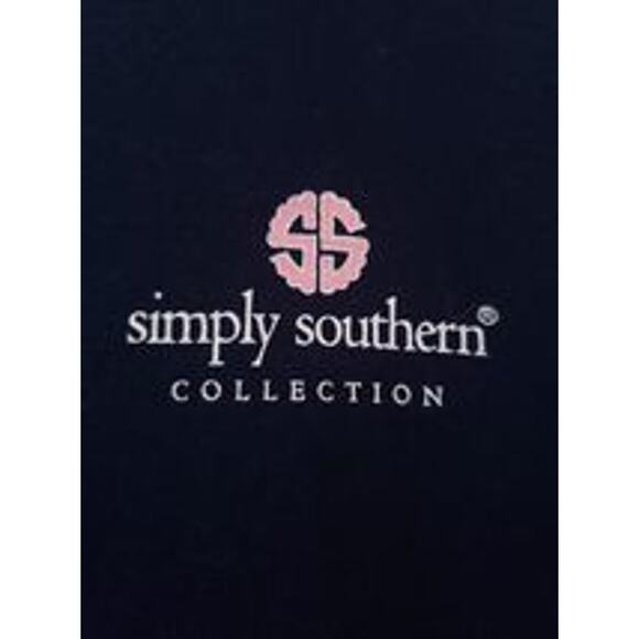 Simply Southern Women's SMALL Owl Long Sleeved Tee Navy - Picture 3 of 4